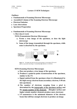 Fundamentals of Scanning Electron Microscope