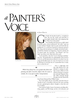 Read more about Gina`s approach to painting in this article from