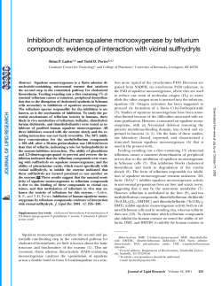 Inhibition of human squalene monooxygenase by tellurium