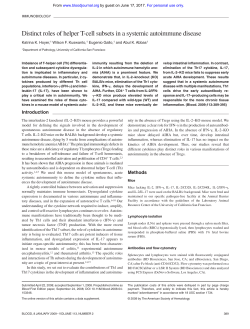 Distinct roles of helper T-cell subsets in a systemic