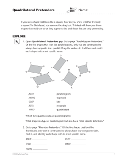 Quadrilateral Pretenders Name:
