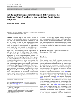 Habitat partitioning and morphological differentiation: the Southeast