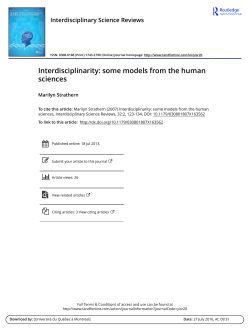 Interdisciplinarity: some models from the human sciences