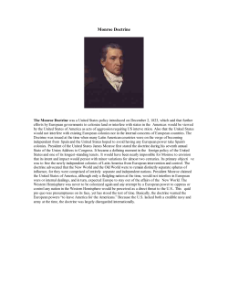 The Monroe Doctrine - General Tszo`s Chicken Coop
