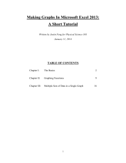 Making Graphs In Microsoft Excel 2013: A Short Tutorial