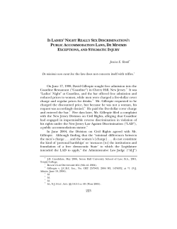 Is Ladies` Night Really Sex Discrimination?: Public Accommodation