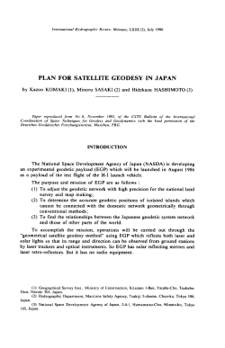 PLAN FOR SATELLITE GEODESY IN JAPAN