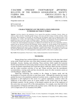 characteristics of the population employed in primer sector in Turkey