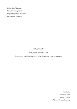 Simulacra and Simulation in the Works of Kenneth Waltz
