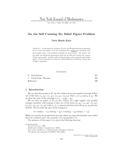 On the Self Crossing Six Sided Figure Problem