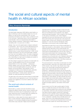 The social and cultural aspects of mental health in African societies