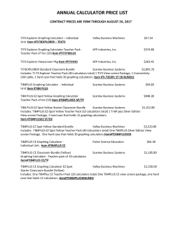 ANNUAL CALCULATOR PRICE LIST