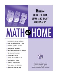 Math at Home - California Mathematics Council