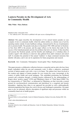 Lantern Parades in the Development of Arts in Community Health