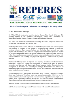 Birth of the European Union and chronology of the integration