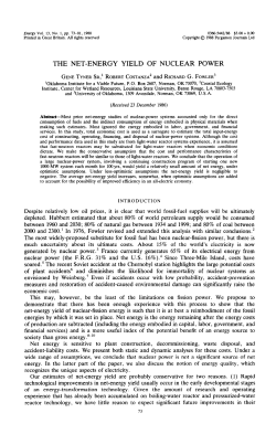 the net-energy yield of nuclear power