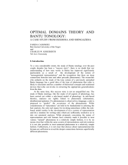 OPTIMAL DOMAINS THEORY AND BANTU TONOLOGY: