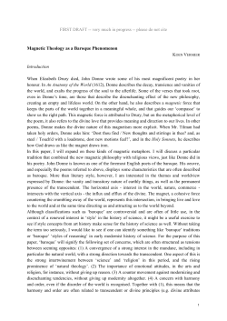 Magnetic Theology as a Baroque Phenomenon.