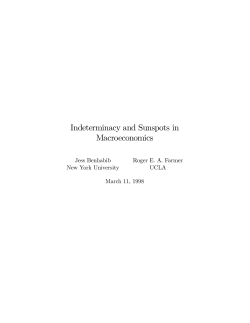 Indeterminacy and Sunspots in Macroeconomics