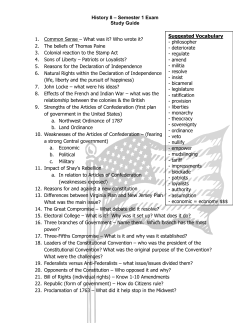 History 8 &ndash; Semester 1 Exam Study Guide 1. Common Sense