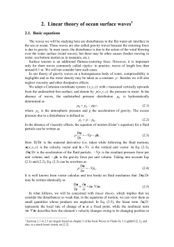 2. Linear theory of ocean surface waves
