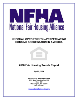 2006 Fair Housing Trends Report - National Fair Housing Alliance