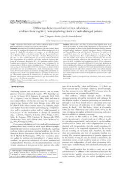Differences between oral and written calculation: evidence from
