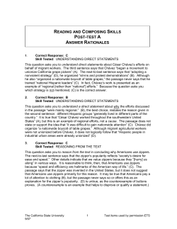 RCST Post Test Answer Rationales - California State University