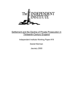 Settlement and the Decline of Private Prosecution in Thirteenth