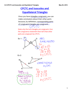 5-5 CPCTC and Isosceles and Equilateral Triangles