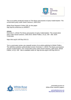 The theory and practice of party modernisation