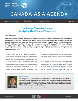 The Diaoyu/Senkaku Dispute: Analyzing the Chinese Perspective