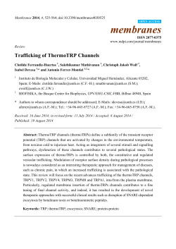 Trafficking of ThermoTRP Channels