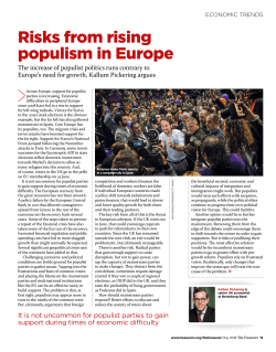 Risks from rising populism in Europe