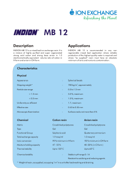 indion mb12 - INDION Resins