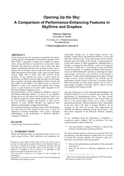 A Comparison of Performance-Enhancing Features in SkyDrive and