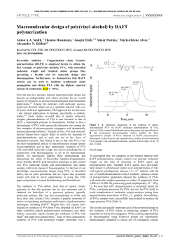 Macromolecular design of poly(vinyl alcohol) by RAFT polymerization