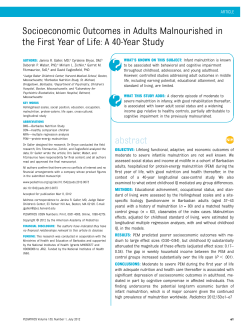 Socioeconomic Outcomes in Adults Malnourished in the