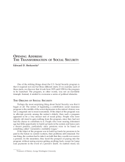 The Transformation of Social Security