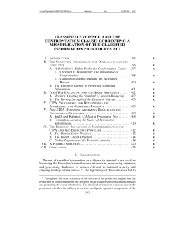 classified evidence and the confrontation clause