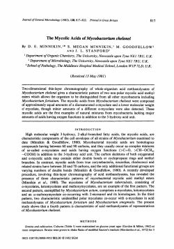 The Mycolic Acids of Mycsbacterium chelonei