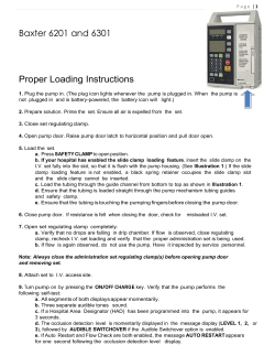 Baxter 6201 and 6301 Proper Loading Instructions