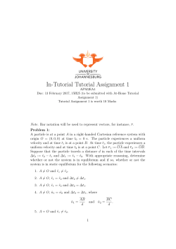 In-Tutorial Tutorial Assignment 1