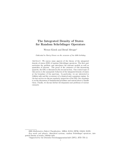 The Integrated Density of States for Random Schr&ouml;dinger Operators