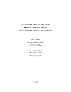 Political Attitudes, Social Capital, and Political
