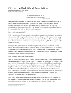 Gifts of the Dark Wood: Temptation - First Congregational Church of