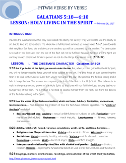 HOLY LIVING IN THE SPIRIT