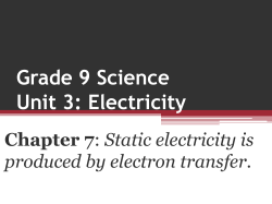 Grade 9 Science Unit 3: Electricity