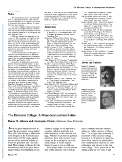 The Electoral College: A Misunderstood Institution