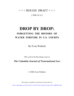 Drop by Drop: Forgetting the History of Water Torture in U.S.